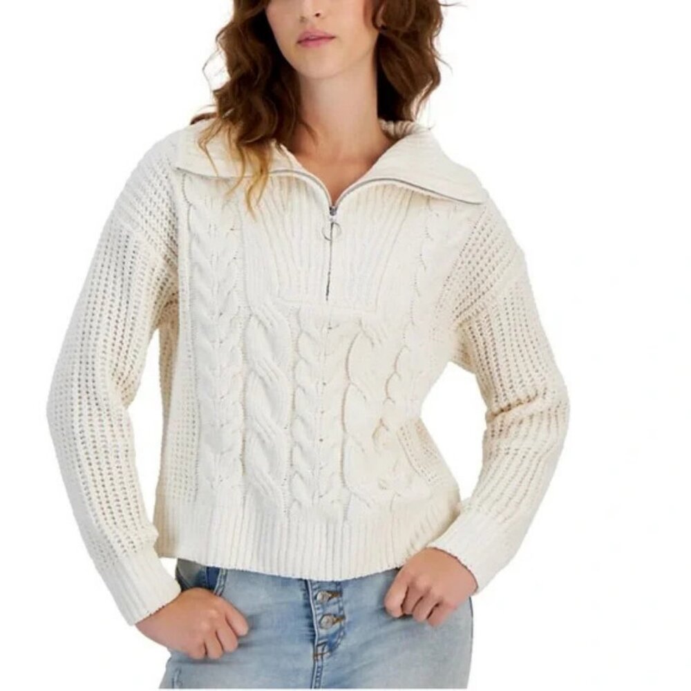 Hippie Rose White Cable-Knit Sweater XS